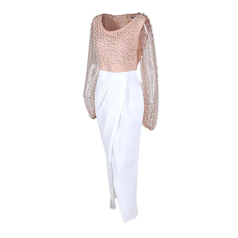 Fashion Women Maxi Dress Ladies See-through Pearl Mesh Long Sleeve Party Formal Cocktail Ball Gown Dress
Fashion Women Maxi Dress Ladies See-through Pearl Mesh Long Sleeve Party Formal Cocktail Ball Gown Dress