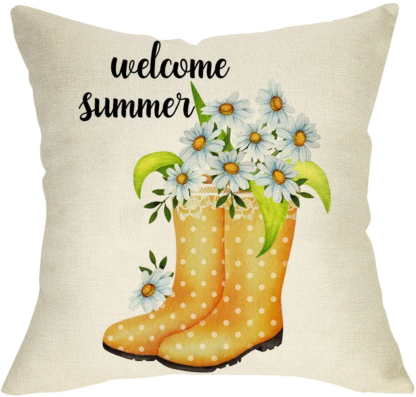 Softxpp Welcome Summer Decorative Throw Pillow Cover, Daisy Flowers Rain Boots Cushion Case, Seasonal Home Decorations Cotton
Softxpp Welcome Summer Decorative Throw Pillow Cover, Daisy Flowers Rain Boots Cushion Case, Seasonal Home Decorations Cotton