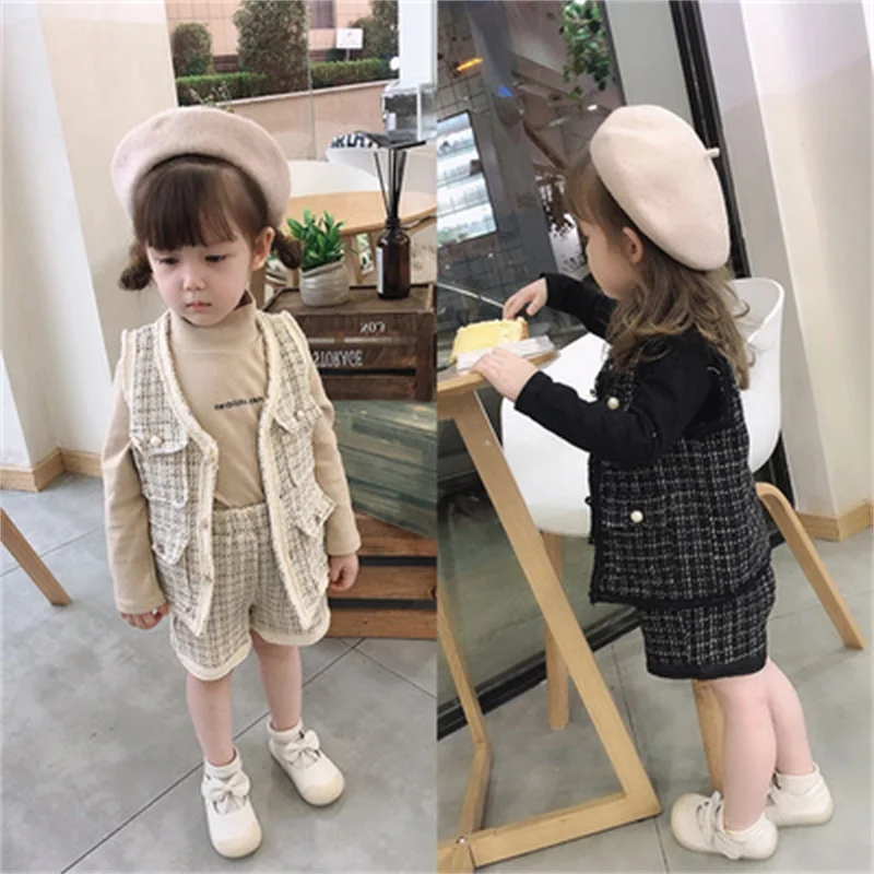 Girls' suit 2021 baby spring and autumn sleeveless shorts girls fashion two-piece suit
Girls' suit 2021 baby spring and autumn sleeveless shorts girls fashion two-piece suit