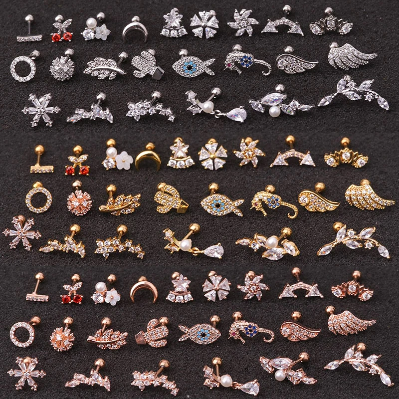 1PC Surgical Steel Cartilage Tragus Piercing Earring for Women Moon Wing Flower Studs Helix Earrings Conch Daith Sexy Piercings
1PC Surgical Steel Cartilage Tragus Piercing Earring for Women Moon Wing Flower Studs Helix Earrings Conch Daith Sexy Piercings