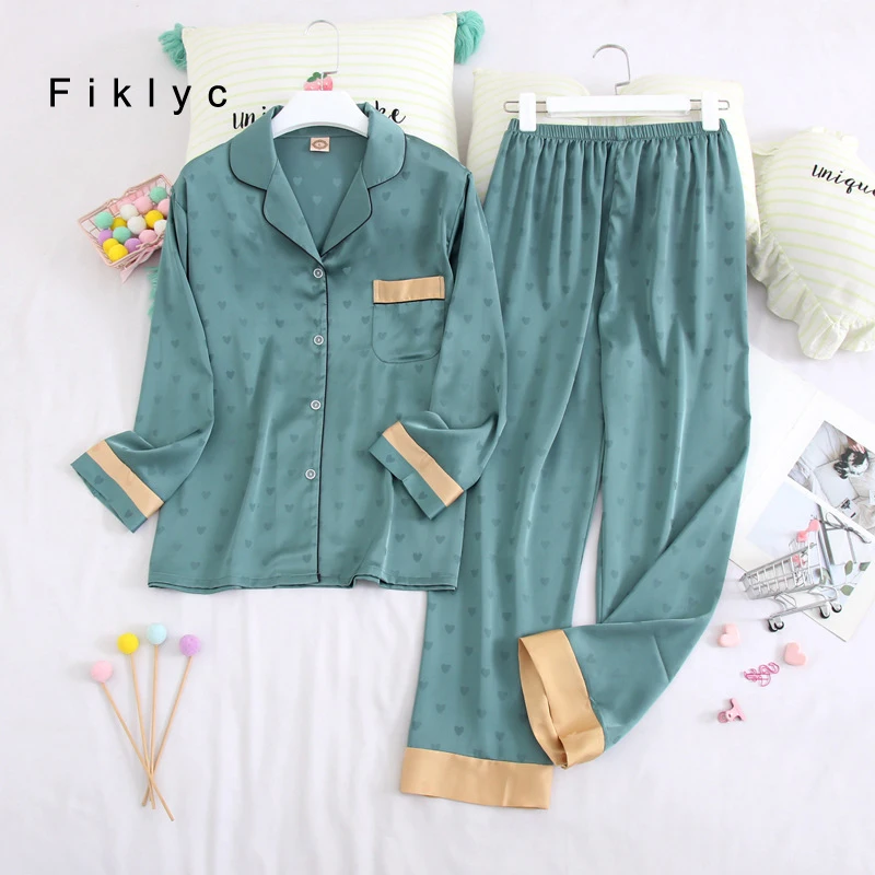 Новинка осенние женские пижамные комплекты Fiklyc с длинными брюками и рукавами с принтом в виде сердца в стиле пэчворк Ночная пижама одежда д... 
Новинка осенние женские пижамные комплекты Fiklyc с длинными брюками и рукавами с принтом в виде сердца в стиле пэчворк Ночная пижама одежда д...