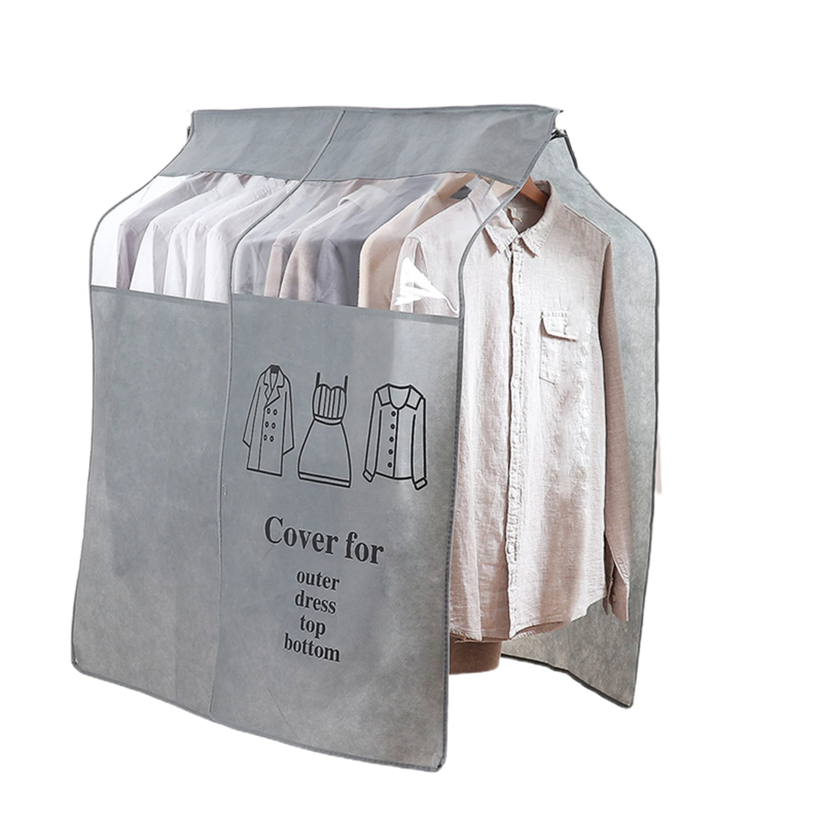 Non-woven Fabric Hanging Cloth Wardrobe Suit Coat Transparent Window Dust Cover 
Non-woven Fabric Hanging Cloth Wardrobe Suit Coat Transparent Window Dust Cover