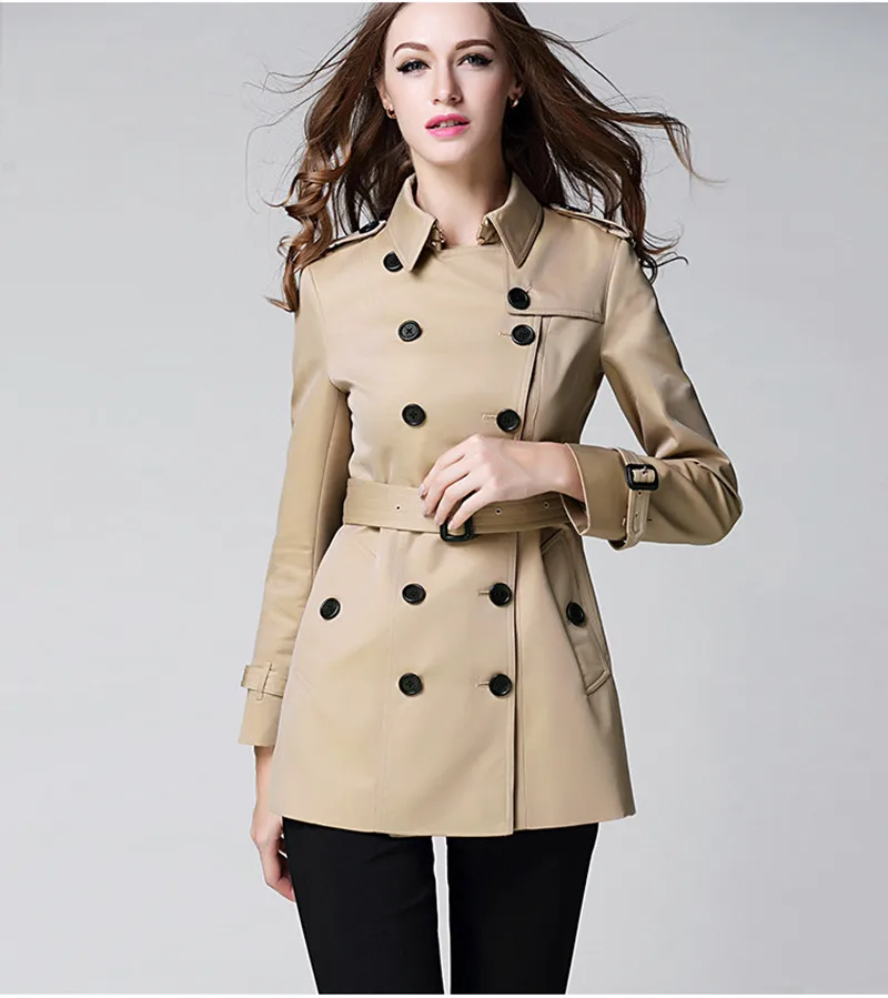 New Womens Jackets Coats High-end British Style Dust Coat Buckle Double Breasted Ladies Windbreaker Coat
New Womens Jackets Coats High-end British Style Dust Coat Buckle Double Breasted Ladies Windbreaker Coat