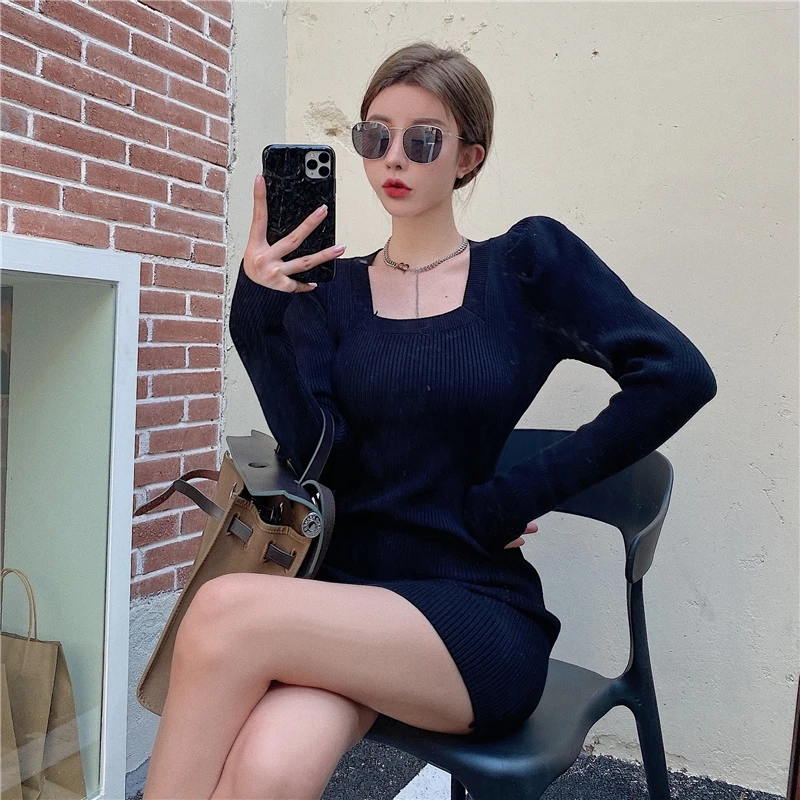 Женская трикотажная короткая юбка, элегантная облегающая юбка-футляр с пышными рукавами и квадратным вырезом, в гонконгском ретро-стиле, ве... 
Женская трикотажная короткая юбка, элегантная облегающая юбка-футляр с пышными рукавами и квадратным вырезом, в гонконгском ретро-стиле, ве...