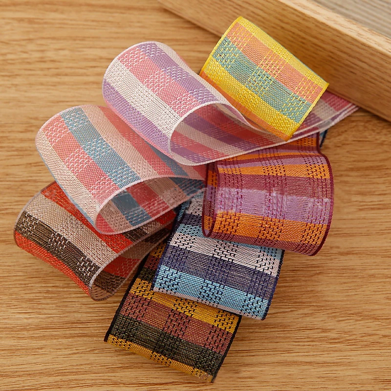 5 yards 38mm Striped Snow Gauze Ribbon for Diy Hairwear Accessories Bouquet Cake Gift Box Packaing Material Clothing Trims
5 yards 38mm Striped Snow Gauze Ribbon for Diy Hairwear Accessories Bouquet Cake Gift Box Packaing Material Clothing Trims