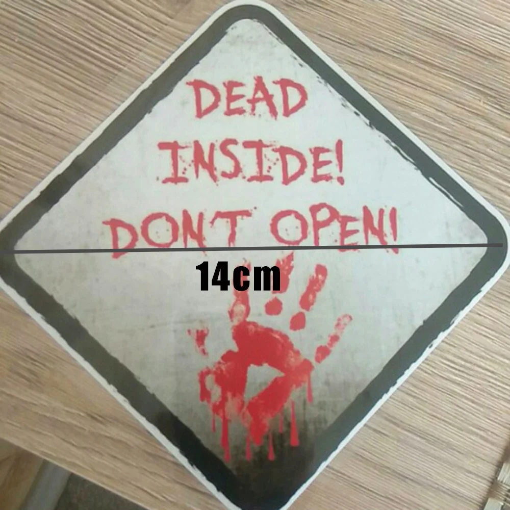 DEAD INSIDE DONT OPEN Outdoor Sticker Walking ZOMBIE Reflective DIY Hand Print Wall Art Decal Truck Red Bloody Car Stickers
DEAD INSIDE DONT OPEN Outdoor Sticker Walking ZOMBIE Reflective DIY Hand Print Wall Art Decal Truck Red Bloody Car Stickers
