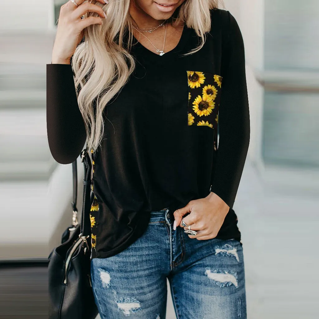 FREE OSTRICH Long Sleeve Top Women Casual Loose V-Neck Sunflower Print Autumn Clothing New 2020
FREE OSTRICH Long Sleeve Top Women Casual Loose V-Neck Sunflower Print Autumn Clothing New 2020