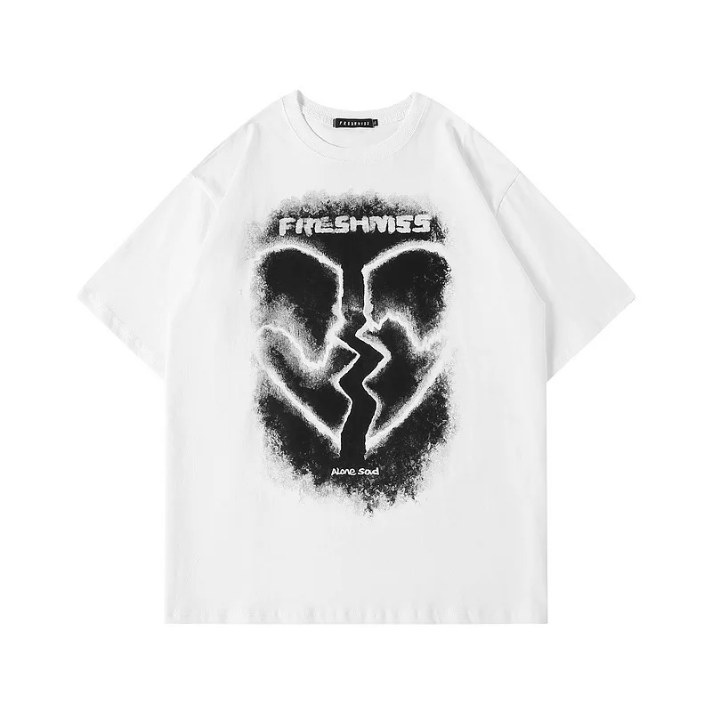 2021 American Street Heartbreak Printed Short-Sleeved T-shirt Women Trendy Ins High Street Fashion Brand Oversize Top Couple
2021 American Street Heartbreak Printed Short-Sleeved T-shirt Women Trendy Ins High Street Fashion Brand Oversize Top Couple