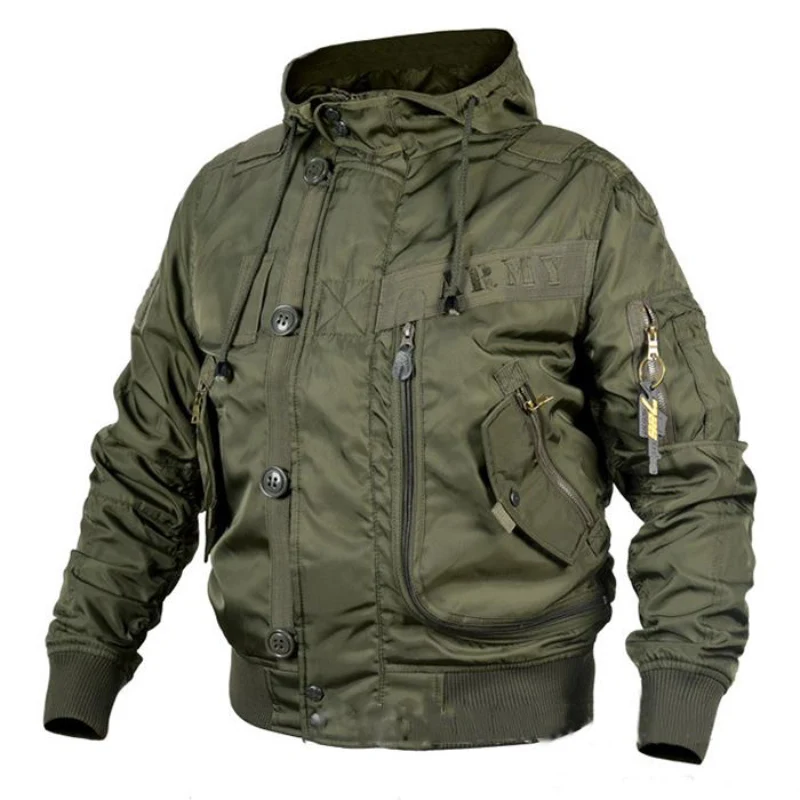 Autumn and Winter Outdoor Military Fan Hooded Stand Collar Safari Style Ma1 Tactical Men's Bomber Jacket Safari Style
Autumn and Winter Outdoor Military Fan Hooded Stand Collar Safari Style Ma1 Tactical Men's Bomber Jacket Safari Style