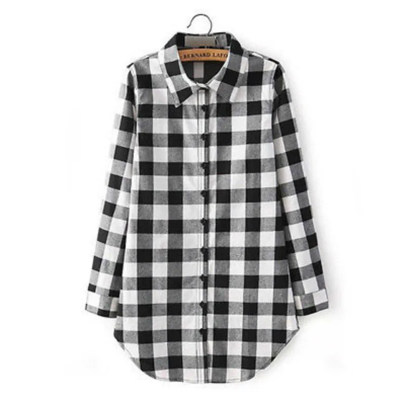 Fashion Women Long Sleeve Blouse Plaid Print Shirt Single Breasted Cotton Shirt
Fashion Women Long Sleeve Blouse Plaid Print Shirt Single Breasted Cotton Shirt