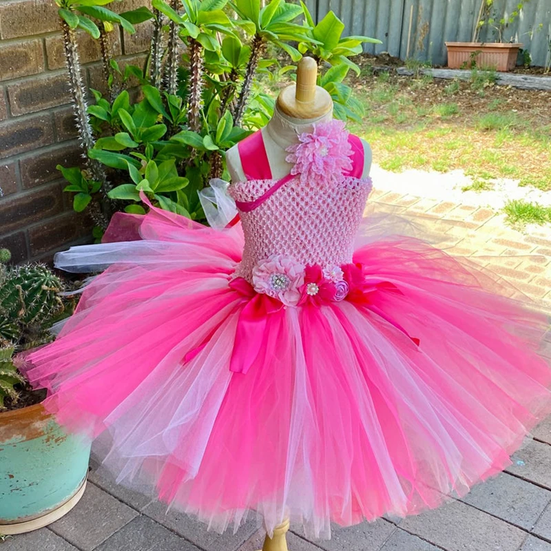 Baby Girls Pink Flower Tutu Dress Kids Crochet Tulle Tutus with Hairbow Children Birthday Wedding Party Costume Fairy Dresses
Baby Girls Pink Flower Tutu Dress Kids Crochet Tulle Tutus with Hairbow Children Birthday Wedding Party Costume Fairy Dresses