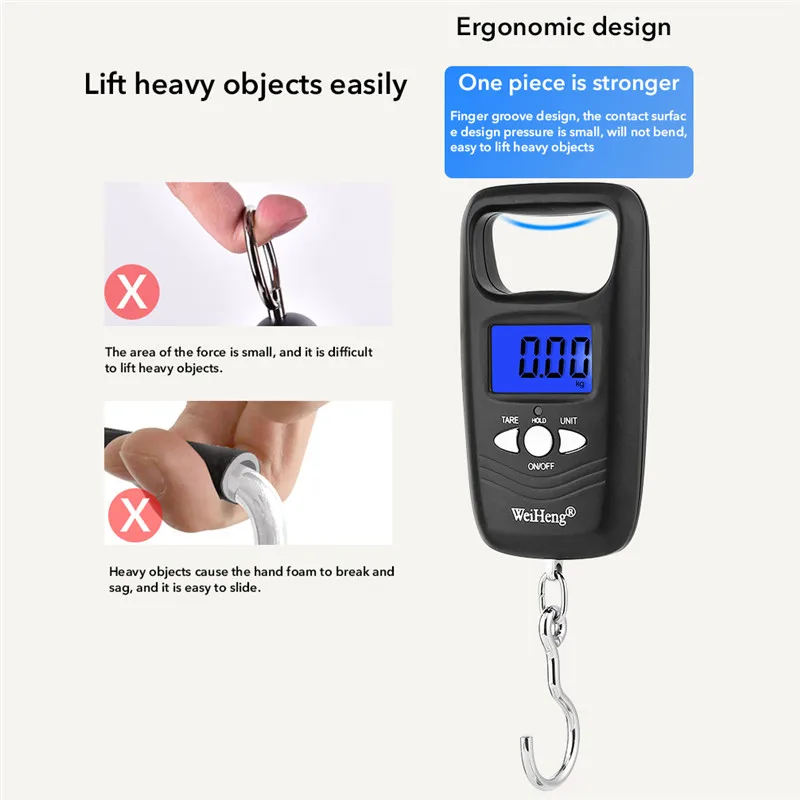 50kg/110lb LCD Mini Digital Scale for Fishing Luggage Travel Weighting Steelyard Hanging Electronic Hook For Kitchen Weight Tool
50kg/110lb LCD Mini Digital Scale for Fishing Luggage Travel Weighting Steelyard Hanging Electronic Hook For Kitchen Weight Tool