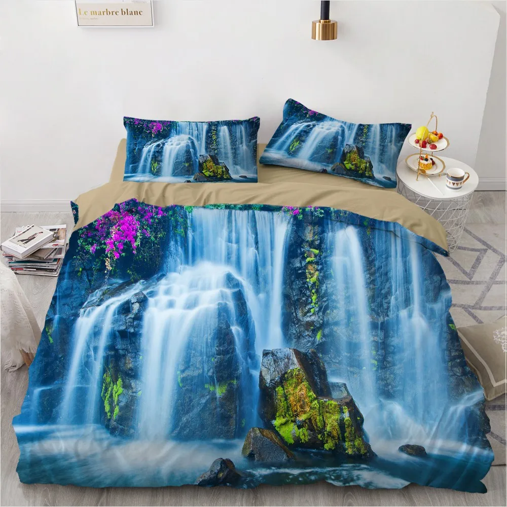 2/3 Piece Waterfall Bedding Set 3D Print Beautiful Landscape Soft Duvet Cover For Bedroom Home Luxury Bed Cover Set Pillowcase
2/3 Piece Waterfall Bedding Set 3D Print Beautiful Landscape Soft Duvet Cover For Bedroom Home Luxury Bed Cover Set Pillowcase