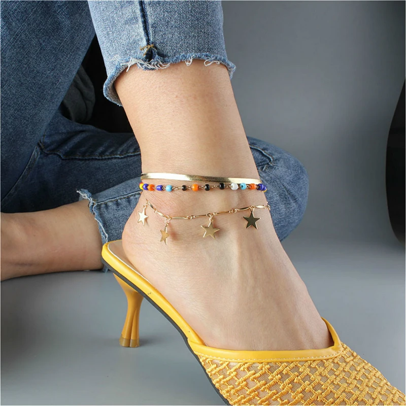 Trendy Ankle Bracelets Jewelry For Women Boho Beaded Chain Foot Sandal Pendant Star Anklets Girs Gift Bohemian
Trendy Ankle Bracelets Jewelry For Women Boho Beaded Chain Foot Sandal Pendant Star Anklets Girs Gift Bohemian