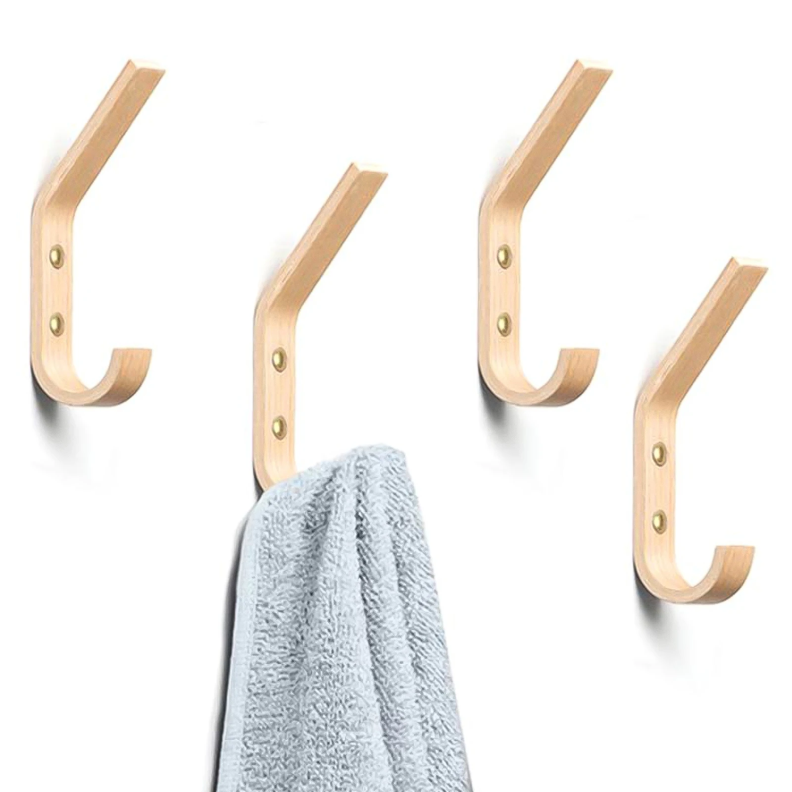 4pcs Wall Mounted Clothes Hanger Wooden Wall Decor Hooks Coat Hook Load-Bearing Natural Wood Coat Hook For Bathroom
4pcs Wall Mounted Clothes Hanger Wooden Wall Decor Hooks Coat Hook Load-Bearing Natural Wood Coat Hook For Bathroom