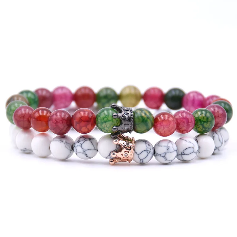 Multicolor Fashion Micro-inlaid Zircon Bead Bracelet Copper Jewelry Crown Natural Stone Couple Elastic Bracelet Accessories
Multicolor Fashion Micro-inlaid Zircon Bead Bracelet Copper Jewelry Crown Natural Stone Couple Elastic Bracelet Accessories