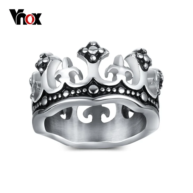 Vnox Men's Rings Black Royal King Crown Knight Fleur De Lis Cross Vintage Rings for Men Jewelry
Vnox Men's Rings Black Royal King Crown Knight Fleur De Lis Cross Vintage Rings for Men Jewelry