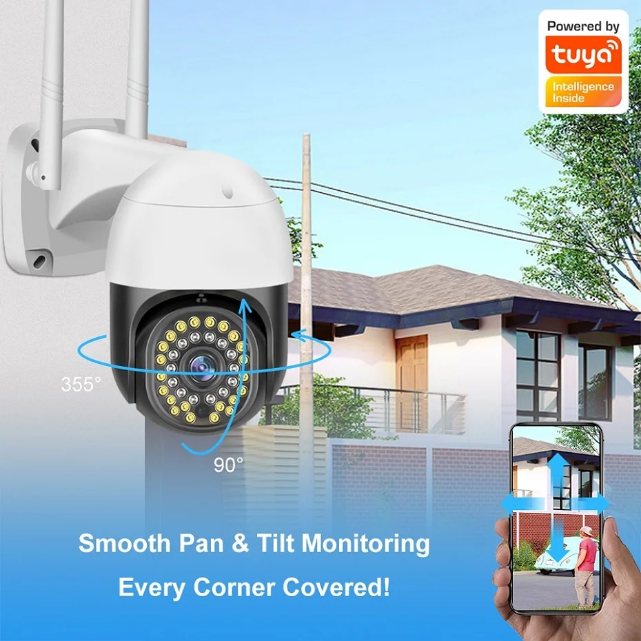 IP-камера Tuya Google Home H.265 3 Мп Wi-Fi PTZ | Безопасность и защита