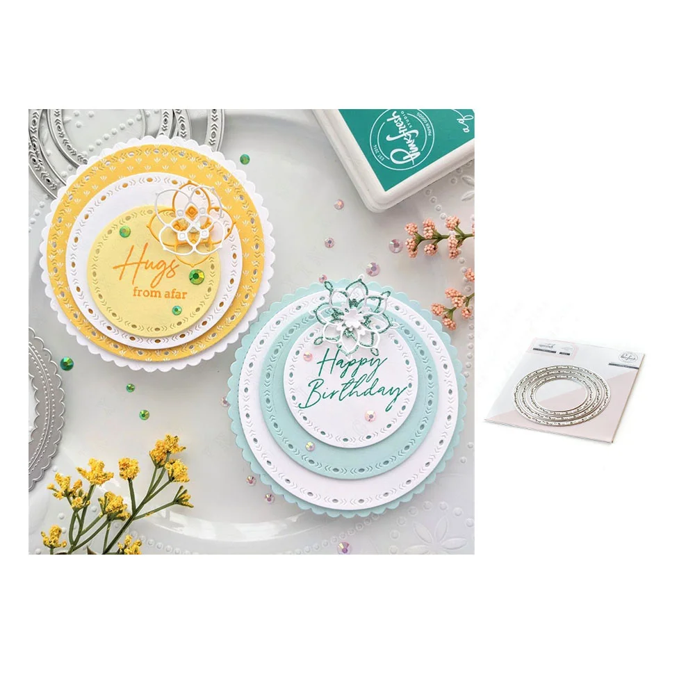 Hot Sale New Metal Cutting Dies Set Folk Edge Circle Mold for Handmade Diy Scrapbooking Photo Album Gift Stencils Decoration
Hot Sale New Metal Cutting Dies Set Folk Edge Circle Mold for Handmade Diy Scrapbooking Photo Album Gift Stencils Decoration