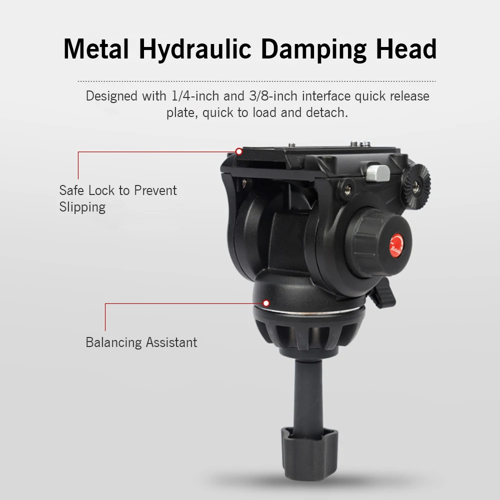 DSLR Video Camera Tripod Stand 1.8m/6ft with Panoramic Hydraulic Damping Head Universal 1/4 3/8 Interface Photography Studio
DSLR Video Camera Tripod Stand 1.8m/6ft with Panoramic Hydraulic Damping Head Universal 1/4 3/8 Interface Photography Studio