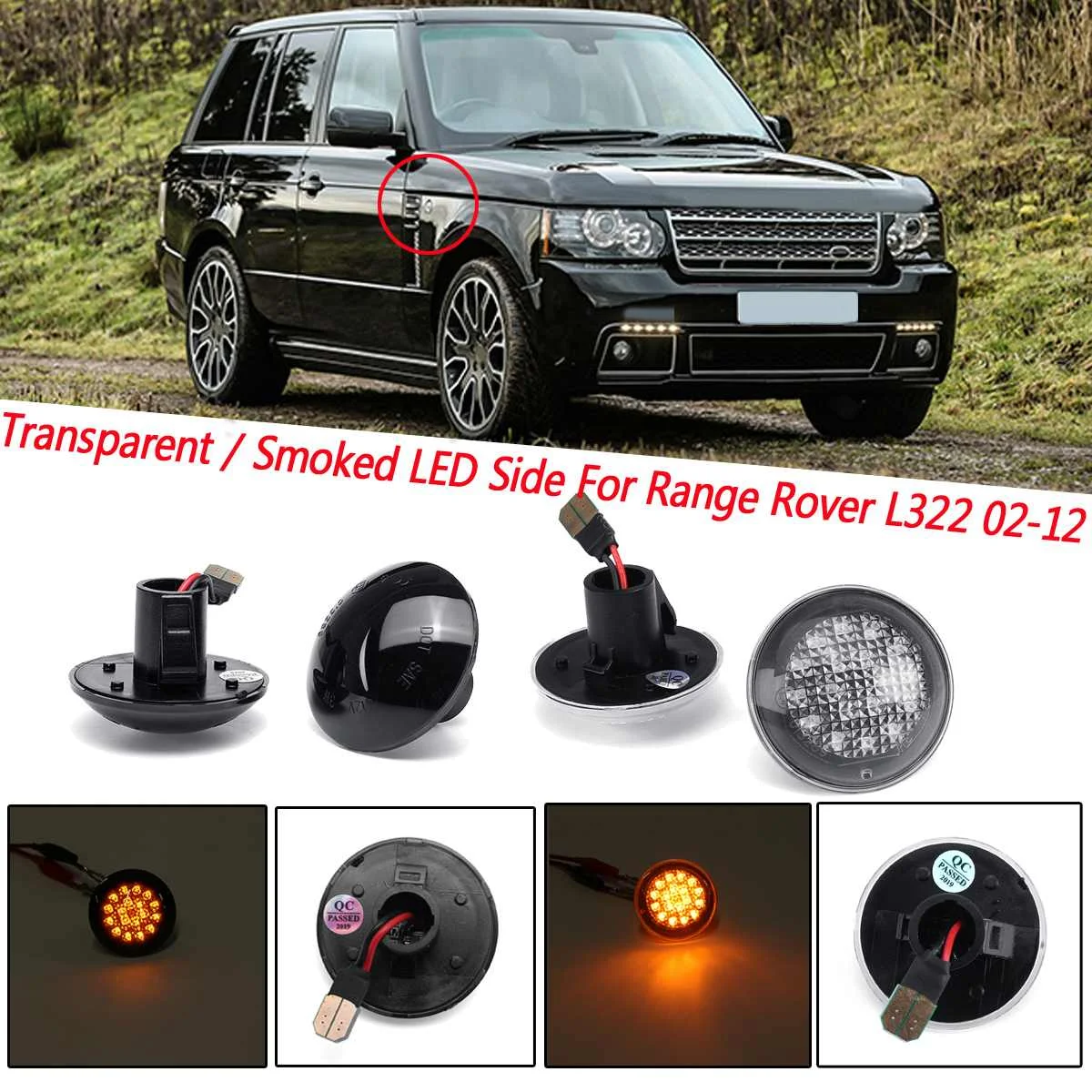 2X Transparent/Smoked Side Indicator LED Turn Signal Light For Range Rover L322 2002-2012 XGB500020A XGB500020 IRR/RA12L32202SM
2X Transparent/Smoked Side Indicator LED Turn Signal Light For Range Rover L322 2002-2012 XGB500020A XGB500020 IRR/RA12L32202SM
