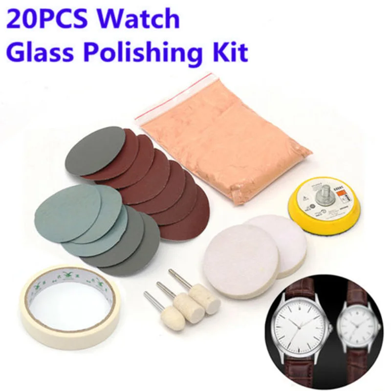 20Pcs/Set Watch Glass Polishing Kit Glass Cleaning Scratch Removal Polishing Pad Wheel 50mm Backing Pad Durable Quality
20Pcs/Set Watch Glass Polishing Kit Glass Cleaning Scratch Removal Polishing Pad Wheel 50mm Backing Pad Durable Quality