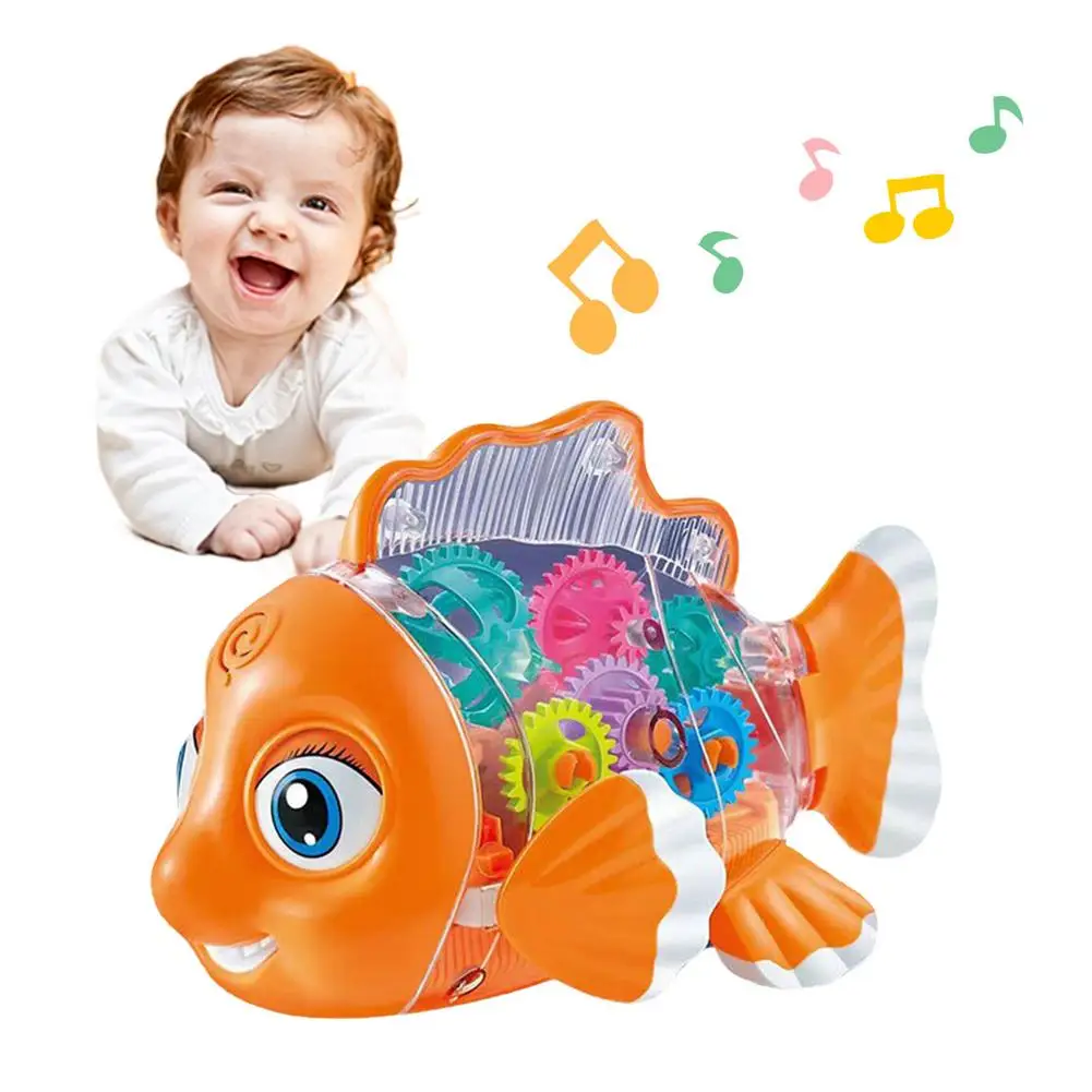 Transparent Gear Fish Portable Musical Cartoon Fish Toy Universal Walking Light Toy Early Education Music Funny Sounds Toys F
Transparent Gear Fish Portable Musical Cartoon Fish Toy Universal Walking Light Toy Early Education Music Funny Sounds Toys F