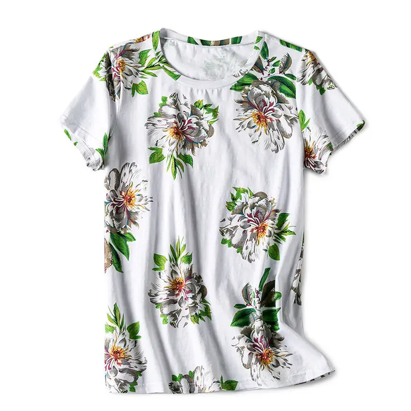 Short sleeve t-shirt female 2021 summer new printing fashion slim and versatile plant flower top
Short sleeve t-shirt female 2021 summer new printing fashion slim and versatile plant flower top