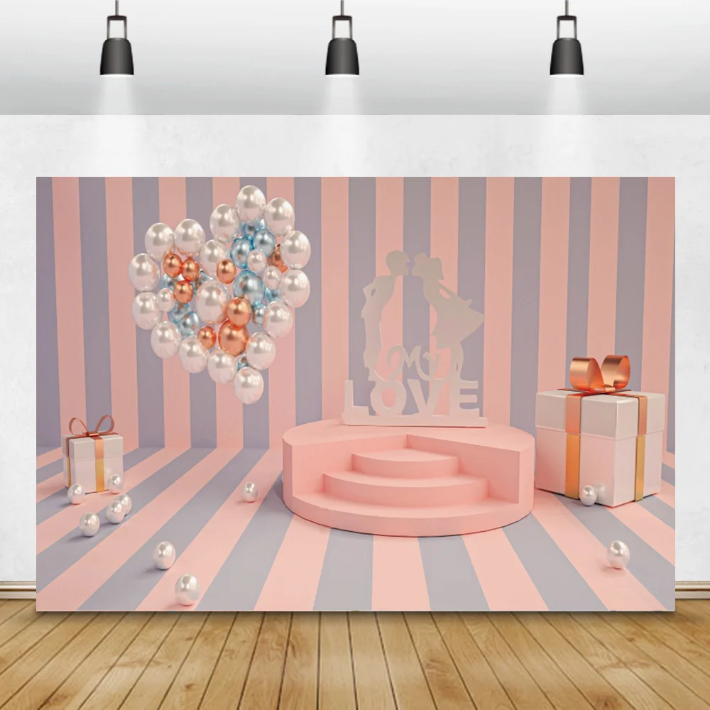 Valentine's Day Pink Stripe Backdrop For Photography Balloons Pattern Lover Portrait Photocall Poster Photo Background Banner
Valentine's Day Pink Stripe Backdrop For Photography Balloons Pattern Lover Portrait Photocall Poster Photo Background Banner