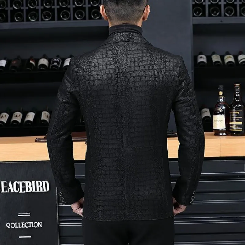 Business Men Autumn Sheepskin Genuine Leather Blazer Jacket Slim Fit Single Breasted Office Work Crocodile Pattern Suit Coat 4XL
Business Men Autumn Sheepskin Genuine Leather Blazer Jacket Slim Fit Single Breasted Office Work Crocodile Pattern Suit Coat 4XL