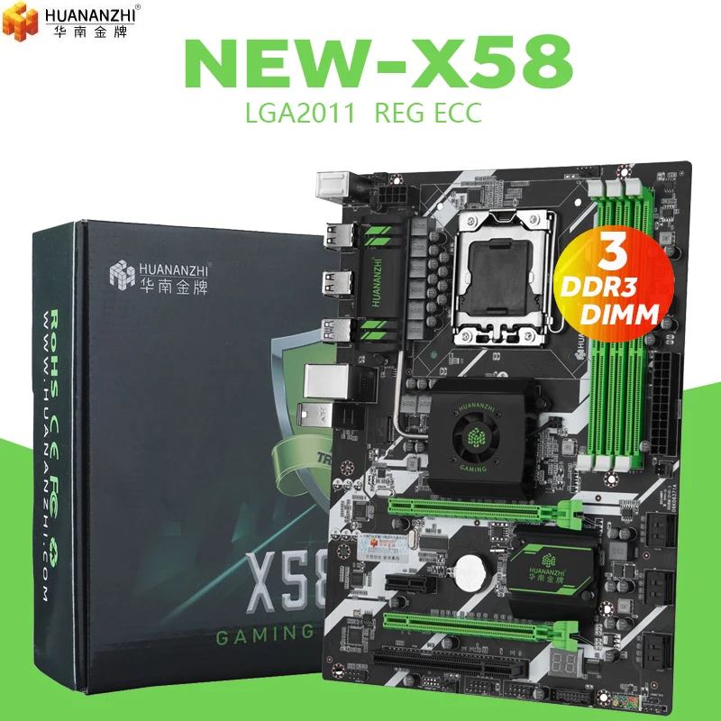 Материнская плата HUANANZHI X58 LGA 1366 память 3 канала LGA1366 поддержка REG ECC DDR3 и xeon