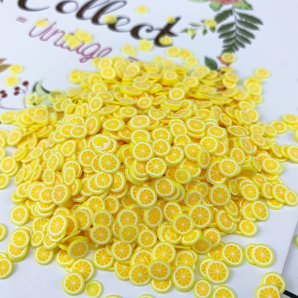 1000pcs DIY Lip Gloss Decor Strawberry Lemon Fruit Slices Filler Handmade Lipgloss Base Gel Slime Charm Nail Art Decoration | Красота и