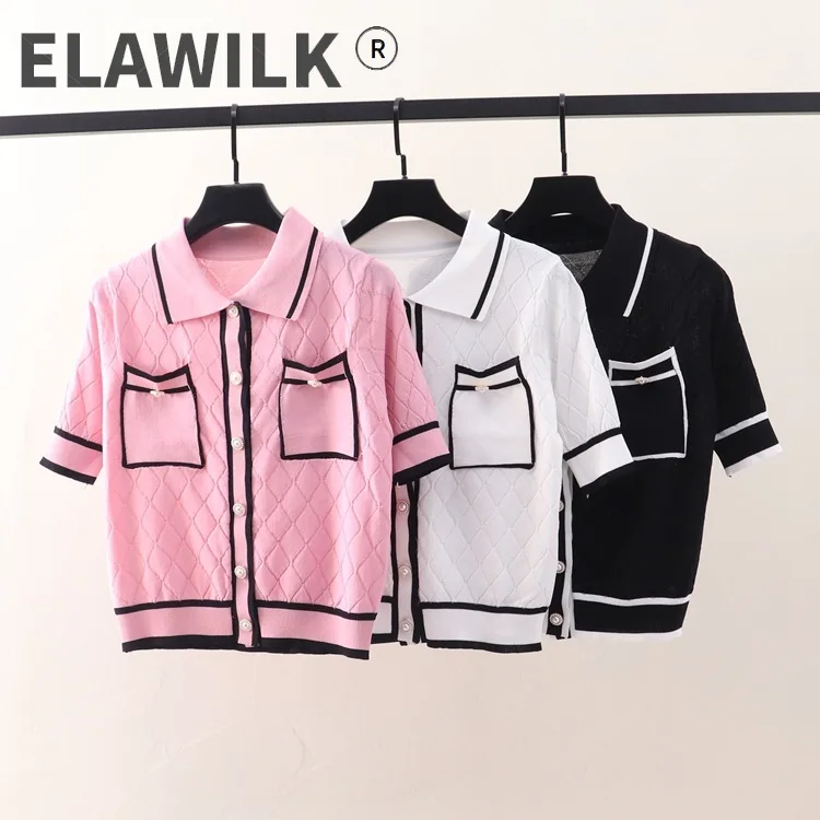 Summer 2021 Fashion women's sweet knitted-T-shirts Top C776
Summer 2021 Fashion women's sweet knitted-T-shirts Top C776