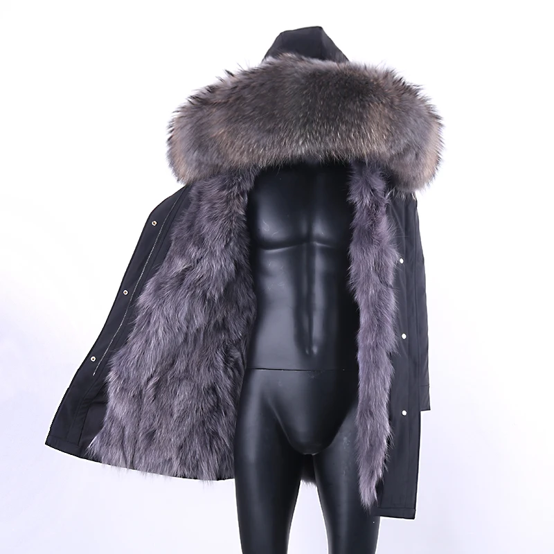 Фото Новинка 2020 парка с натуральным мехом мужская зимняя куртка пальто капюшоном из