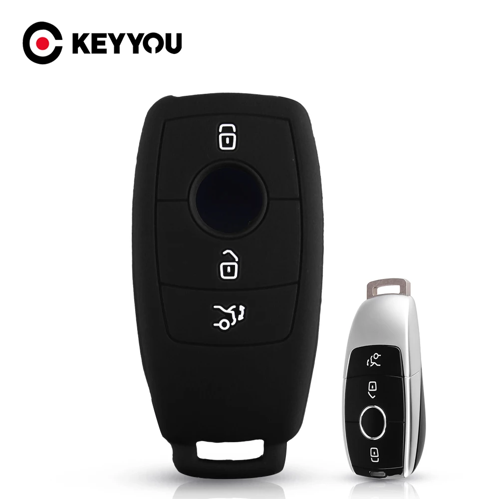 KEYYOU 3 кнопки силиконовый чехол для ключей от машины Mercedes Benz AMG ключ 2017 E W213 класса