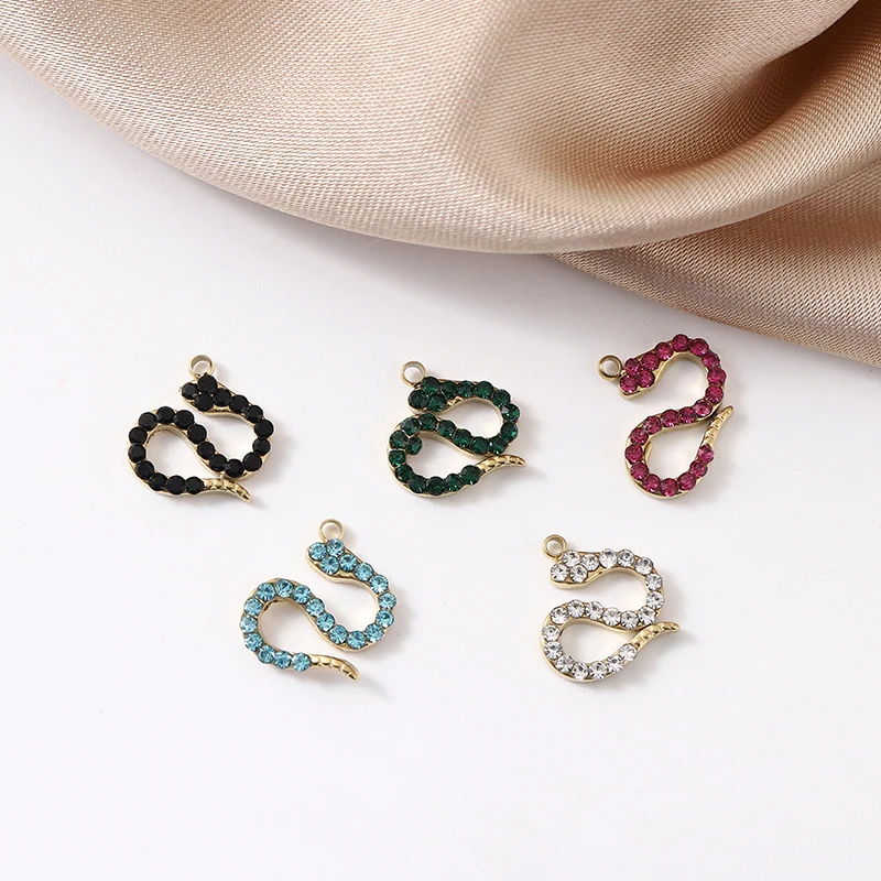 5pcs Stainless Steel Snake Charms For Jewelry Making Bulk 18k Gold Animal Zircon Pendants Charms For Bracelets Necklaces Earring
5pcs Stainless Steel Snake Charms For Jewelry Making Bulk 18k Gold Animal Zircon Pendants Charms For Bracelets Necklaces Earring