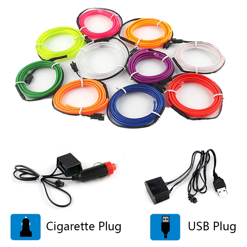 Car Interior EL Wire Ambient LED Flex Rgb Strip Auto Flexible Atmosphere Neno Tube Soft USB/Cigarette
Car Interior EL Wire Ambient LED Flex Rgb Strip Auto Flexible Atmosphere Neno Tube Soft USB/Cigarette