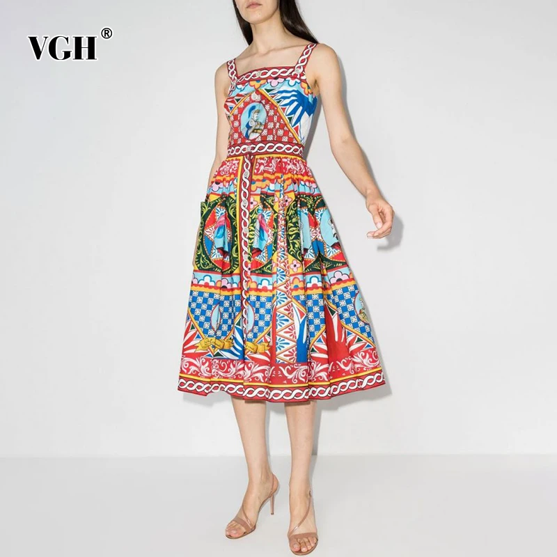 VGH Vintage Print Colorblock Cami Long Dress Female Square Collar Sleeveless High Waist Midi Dresses For Women 2021 Summer Style
VGH Vintage Print Colorblock Cami Long Dress Female Square Collar Sleeveless High Waist Midi Dresses For Women 2021 Summer Style
