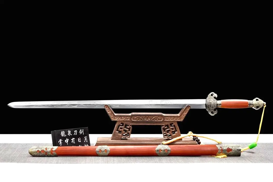 Use Practice WUSHU Sword Carbon Steel Blade Tai Chi Jian Falchion Blunt Edge Wood Sheath
Use Practice WUSHU Sword Carbon Steel Blade Tai Chi Jian Falchion Blunt Edge Wood Sheath