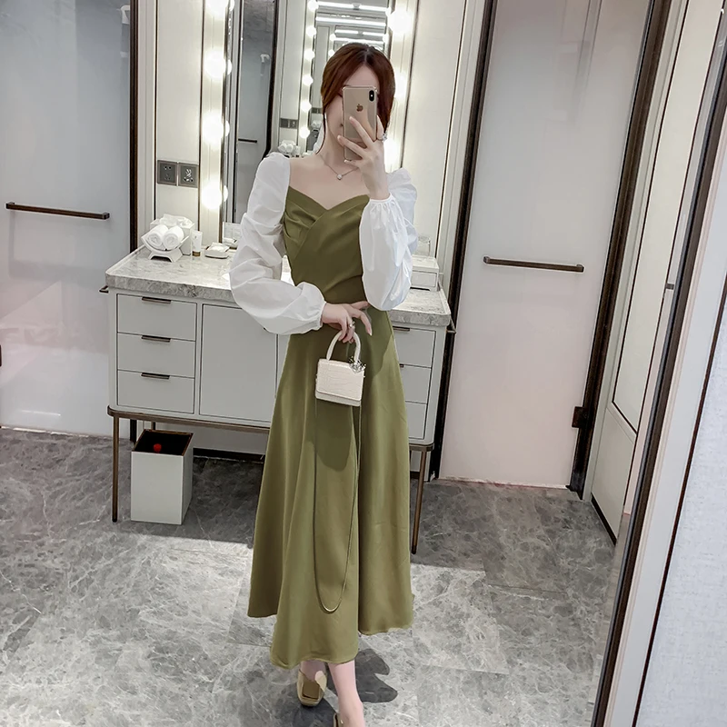 Real shoot ~2021 spring new fashion elegant stitching skirt long sleeve dress female
Real shoot ~2021 spring new fashion elegant stitching skirt long sleeve dress female