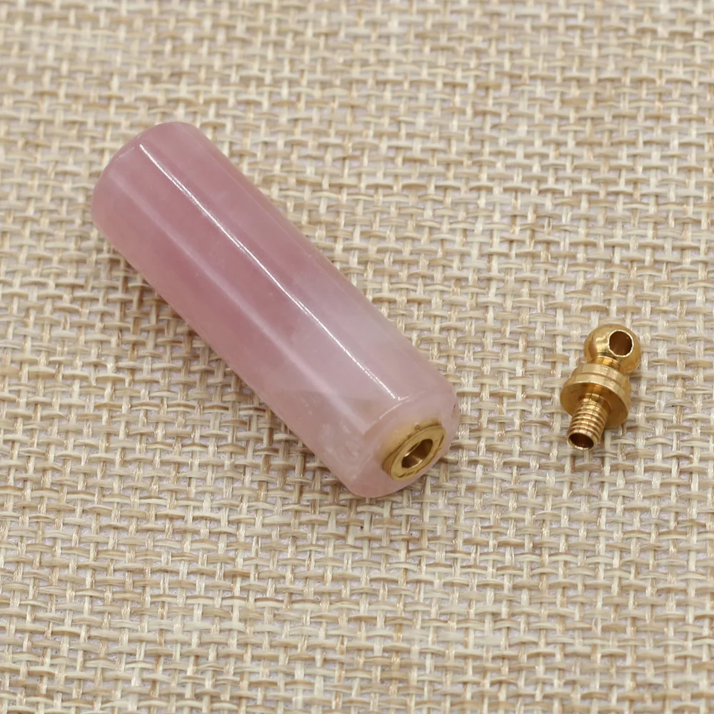 Natural Stone Perfume Bottle Essential Oil Diffuser Connectors Charms Rose Quartzs Women Necklace Accessories Gifts Size 12x45mm
Natural Stone Perfume Bottle Essential Oil Diffuser Connectors Charms Rose Quartzs Women Necklace Accessories Gifts Size 12x45mm