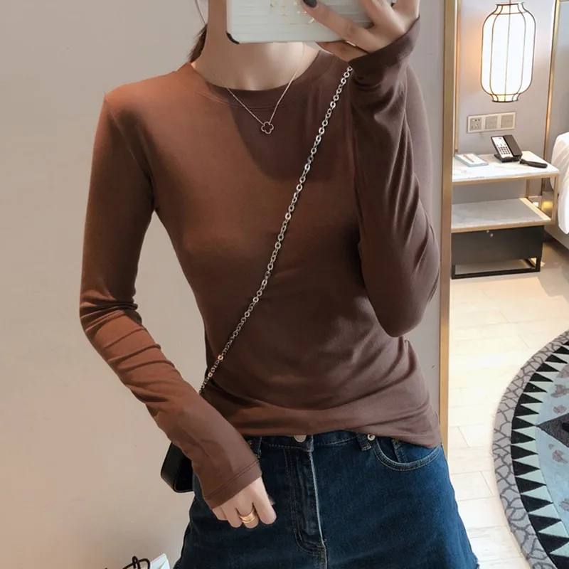 Women Long Sleeve Casual T-shirts New Arrival 2021 Autumn Korean Style O-neck All-match Slim Ladies Cotton Tops Tees W736
Women Long Sleeve Casual T-shirts New Arrival 2021 Autumn Korean Style O-neck All-match Slim Ladies Cotton Tops Tees W736