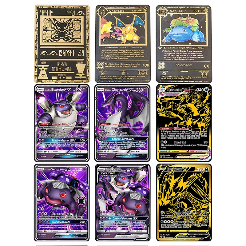 Pokemon Cards Gold Metal GX EX Card Charizard Pikachu HOT Game Anime Battle Collection Card Action Figure Model Child Toy Gift
Pokemon Cards Gold Metal GX EX Card Charizard Pikachu HOT Game Anime Battle Collection Card Action Figure Model Child Toy Gift