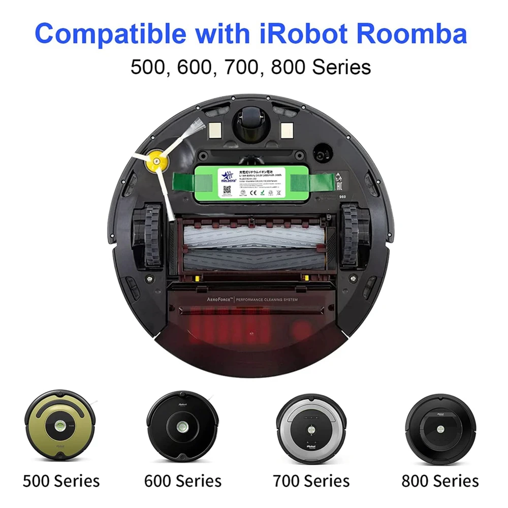 14.8V 5000mAh Lithium ion Battery Replacement for iRobot Roomba 500 600 700 800 Series 620 675 880 770 650 640 645 614 595 585
14.8V 5000mAh Lithium ion Battery Replacement for iRobot Roomba 500 600 700 800 Series 620 675 880 770 650 640 645 614 595 585