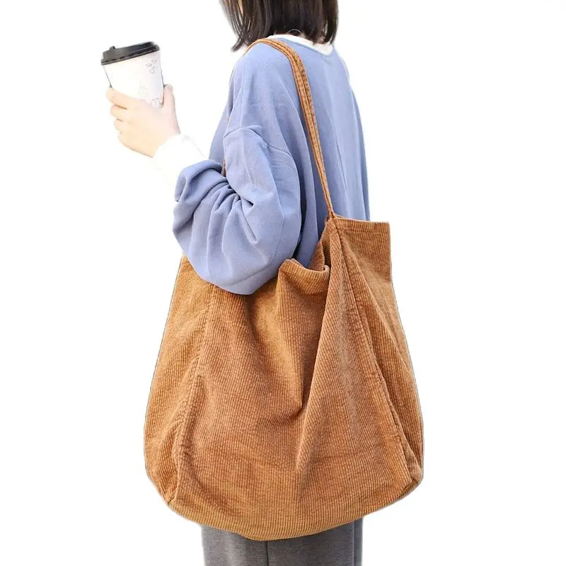 2021 Korean Style Leisure Large-capacity Shopping Bag Fashion Corduroy Canvas Handbag Simple Retro Art Single Shoulder Handbag
2021 Korean Style Leisure Large-capacity Shopping Bag Fashion Corduroy Canvas Handbag Simple Retro Art Single Shoulder Handbag