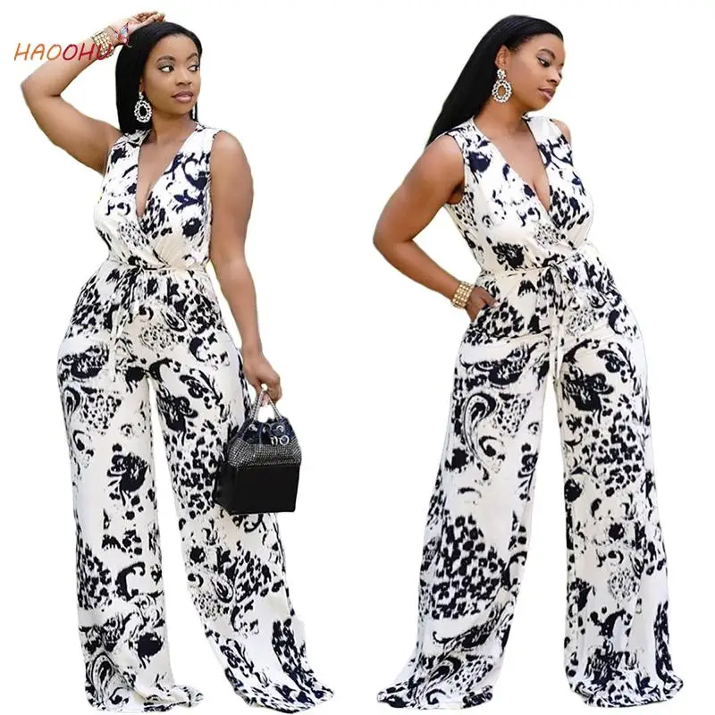 HAOOHU Women's Clothing Summer 2021 New Female Jumpsuit Deep Cross V-Neck Loose Belted Pocket Wide Leg Jumpsuit Elegant Sexy
HAOOHU Women's Clothing Summer 2021 New Female Jumpsuit Deep Cross V-Neck Loose Belted Pocket Wide Leg Jumpsuit Elegant Sexy