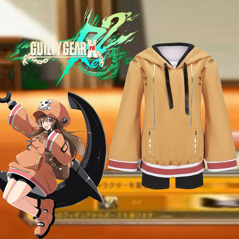 Новый костюм для косплея игры GuiltyGear May Мужские Женские Хаки толстовки с капюшоном
