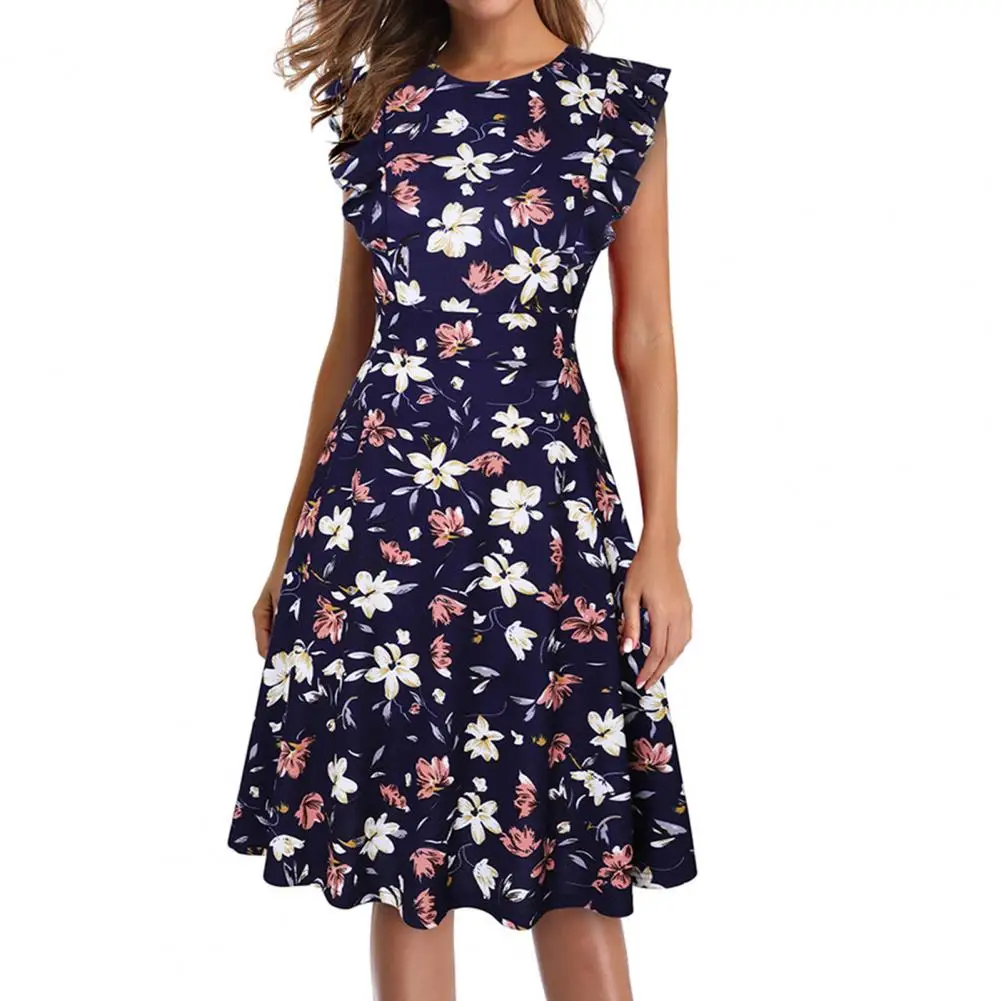 Women Midi Dress Tunic Dress 2021 Floral Print Flowy Hem Tunic Dress Women Flared Sleeve O Neck A-Line Midi Dress Workwear 
Women Midi Dress Tunic Dress 2021 Floral Print Flowy Hem Tunic Dress Women Flared Sleeve O Neck A-Line Midi Dress Workwear