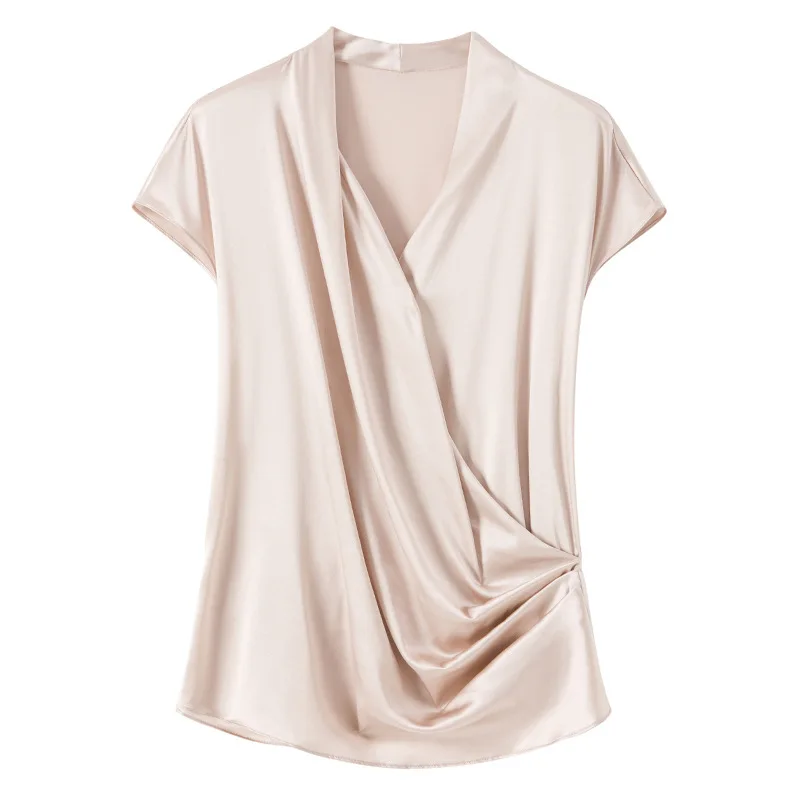 Gezelligheid Silk Tops For Women 2021 Summer New V-Neck Temperament Short Sleeve Slim Elegant Party 100% Natural Silk Shirts
Gezelligheid Silk Tops For Women 2021 Summer New V-Neck Temperament Short Sleeve Slim Elegant Party 100% Natural Silk Shirts