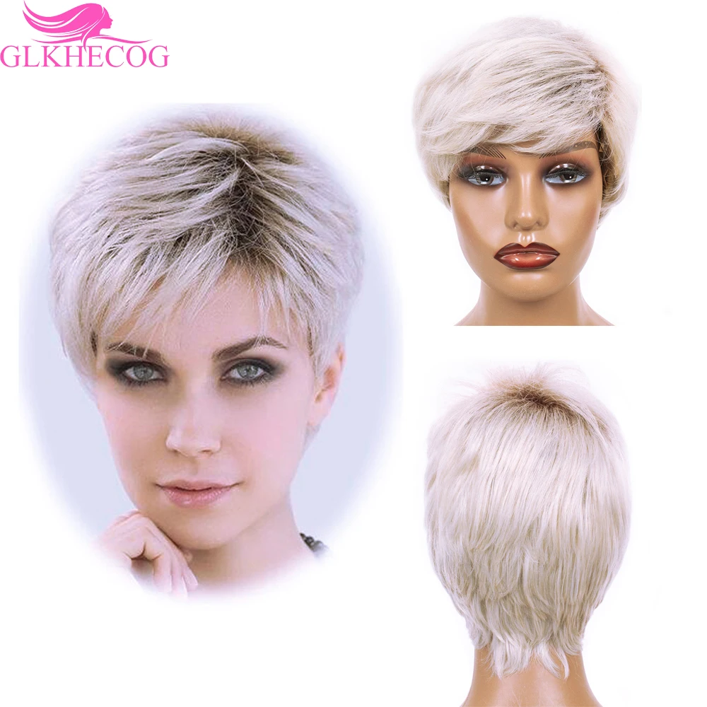 Short Ombre Brown Light Blonde White Short Wigs With Bangs For Woman Synthetic Wig Afro Daily Party Cosplay Wig High-Temperature
Short Ombre Brown Light Blonde White Short Wigs With Bangs For Woman Synthetic Wig Afro Daily Party Cosplay Wig High-Temperature